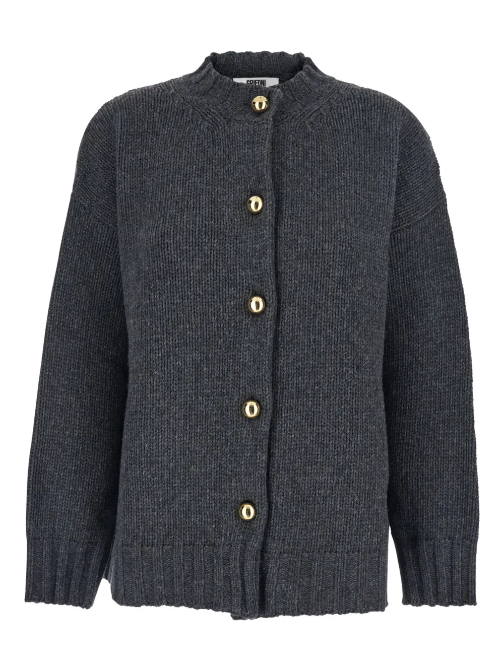 Grifoni ribbed-trim button-up cardigan | Grey | Image 1