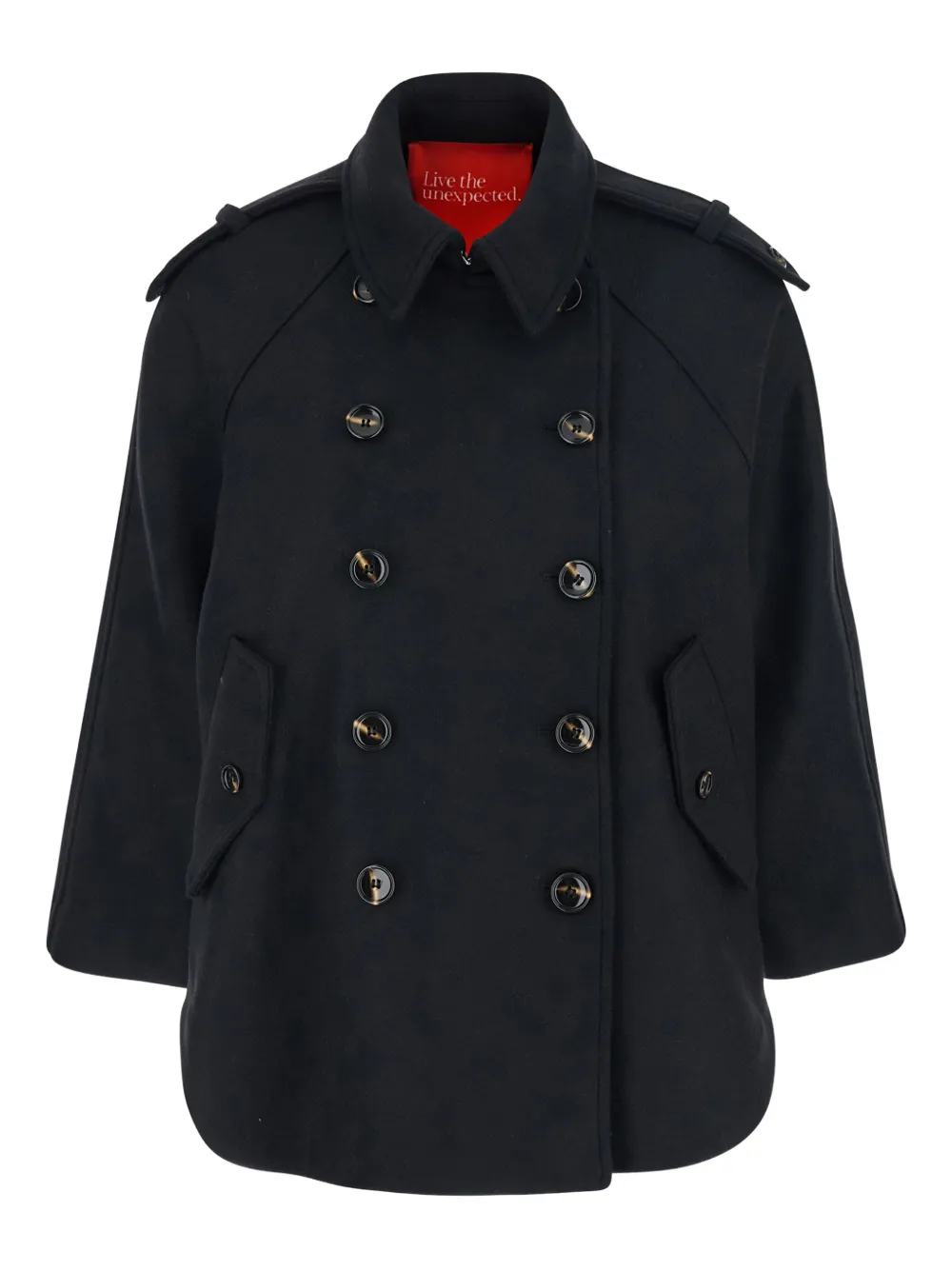Merci Double-breasted Epaulettes Jacket In Black