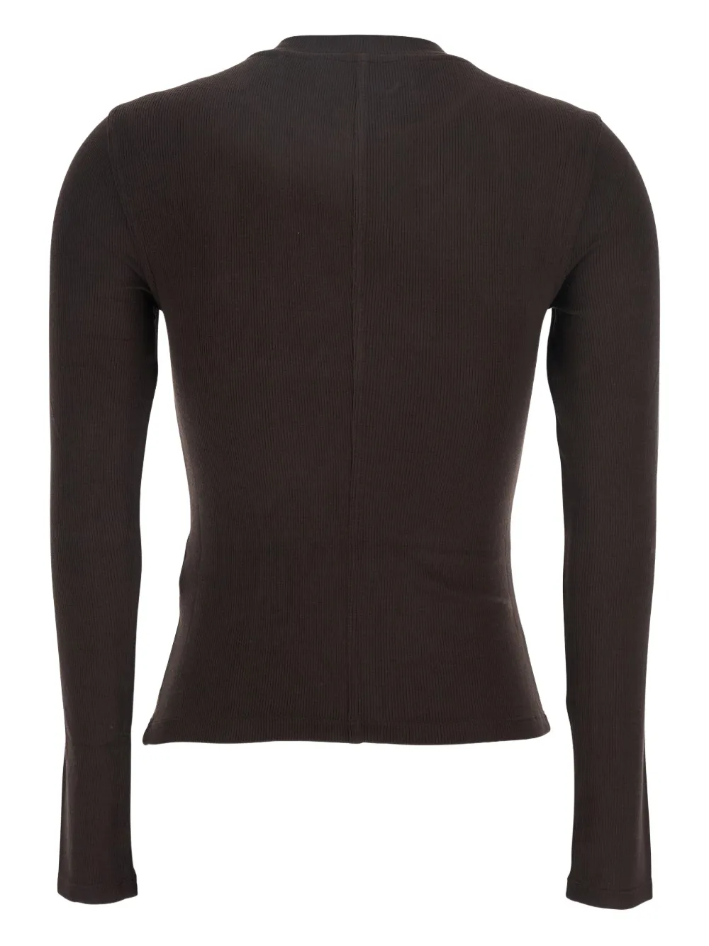 Frame Crew-neck Ribbed-knit Sweater In Brown