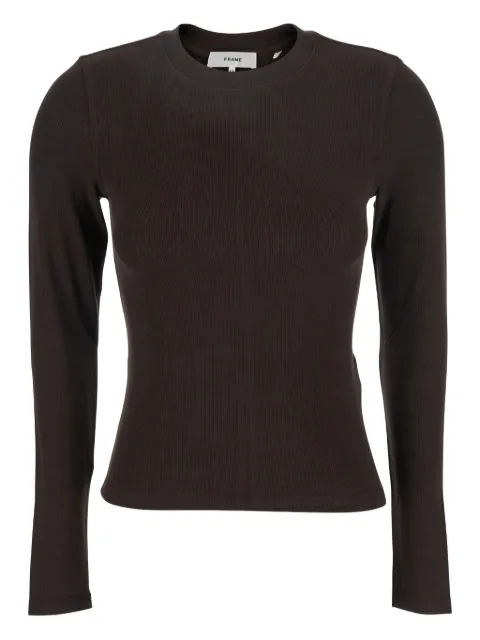 FRAME suéter tejido de canalé con cuello redondo