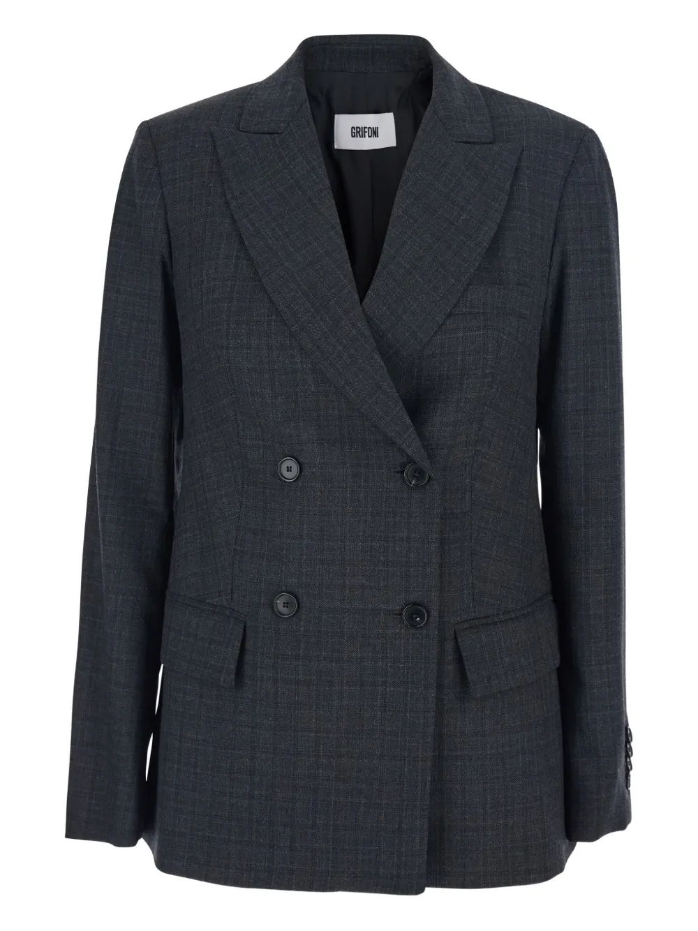 Grifoni double-breasted checked blazer | Grey | Image 1