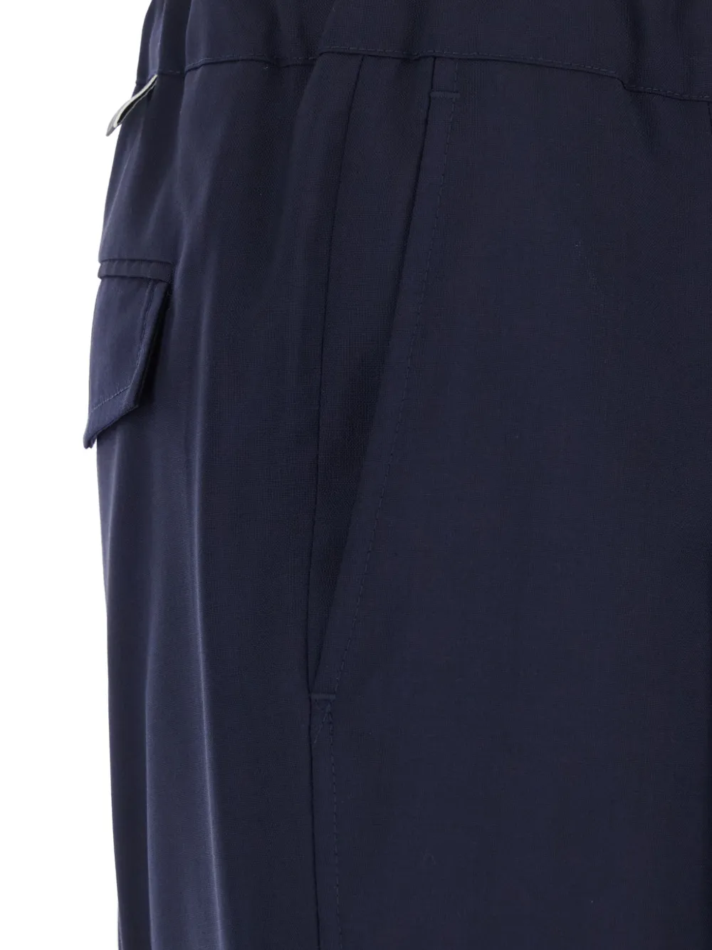 Low Brand Wollen broek met elastische taille Blauw
