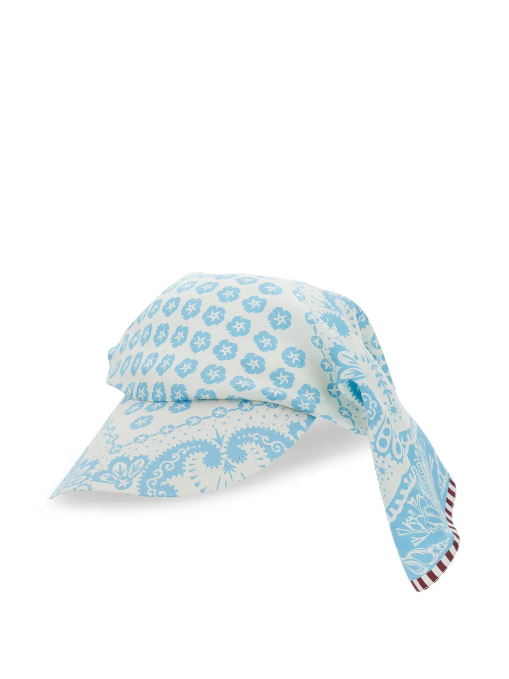 MANTERO 1902 floral paisley silk hat - Bianco