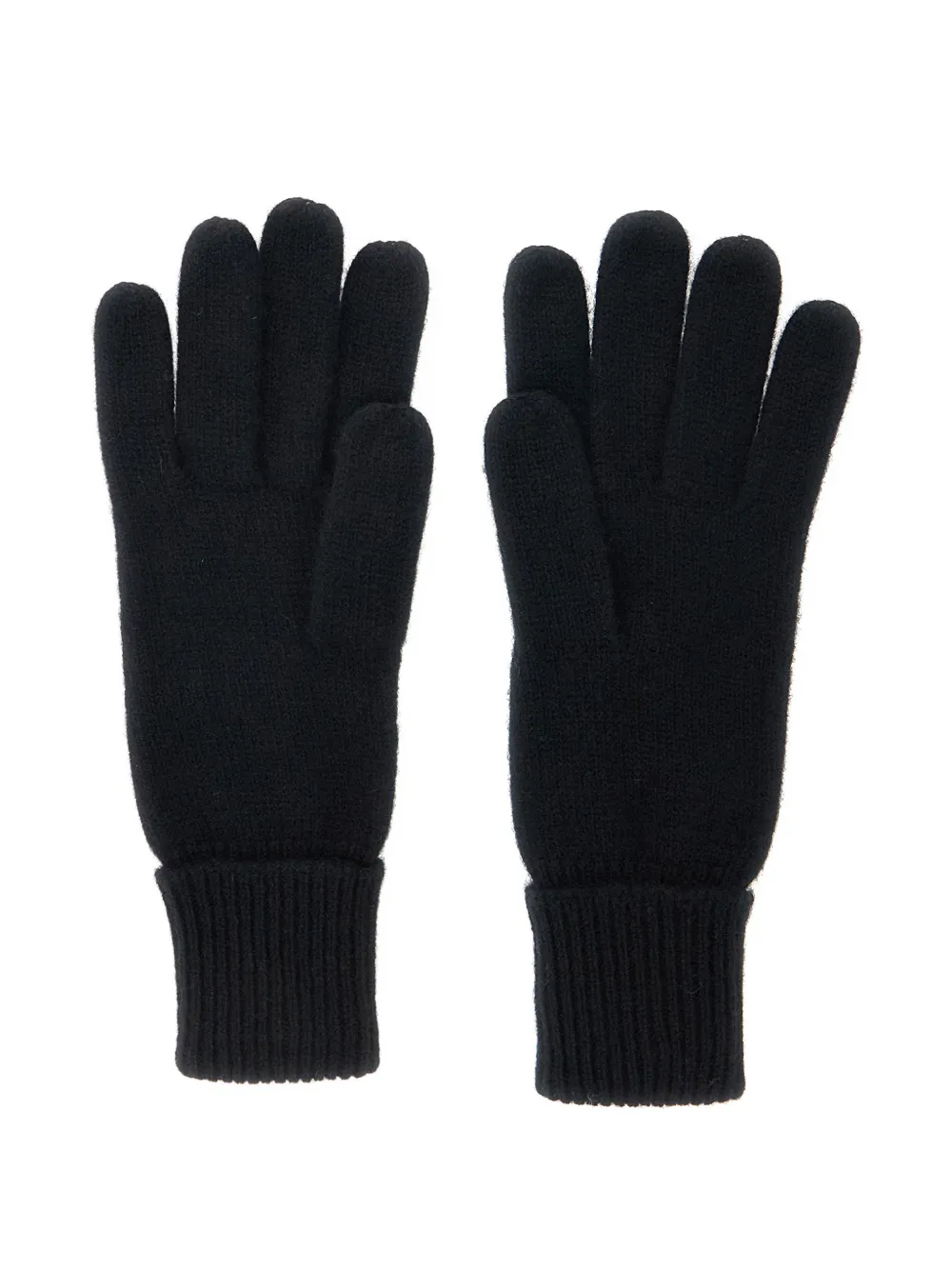 Helen Kaminski logo plaque ribbed gloves - Zwart