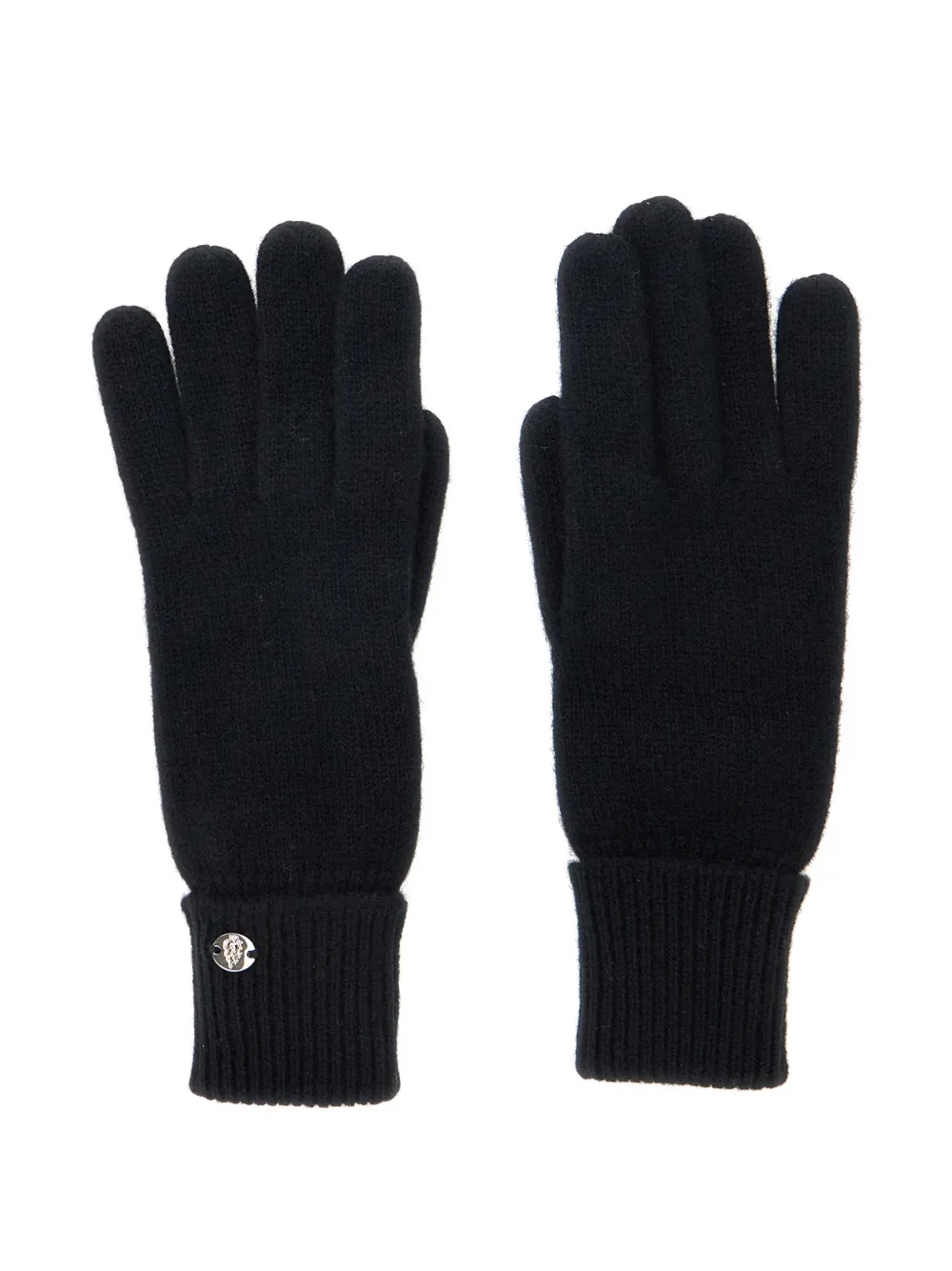 Helen Kaminski logo plaque ribbed gloves - Nero