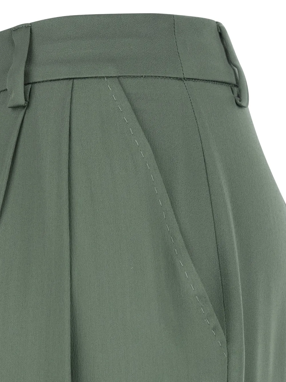  Semicouture Pleated Tailored Trousers - Green 