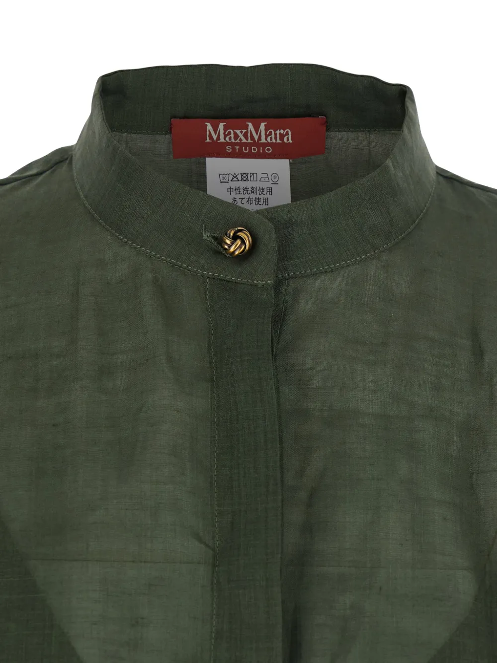 Max Mara Katoenen blouse met lange mouwen Groen
