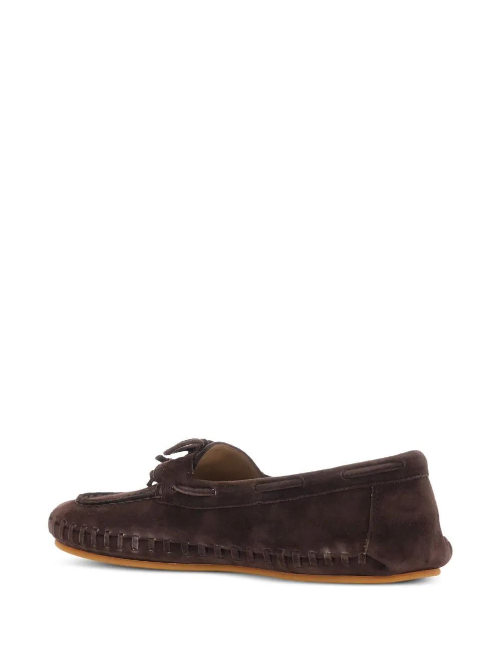 Le Monde Beryl Loafers met strikdetail en stiksel Bruin