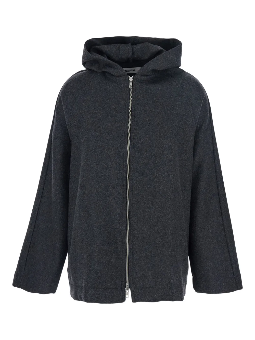 Grifoni hooded zip oversized jacket | Grey | Image 1