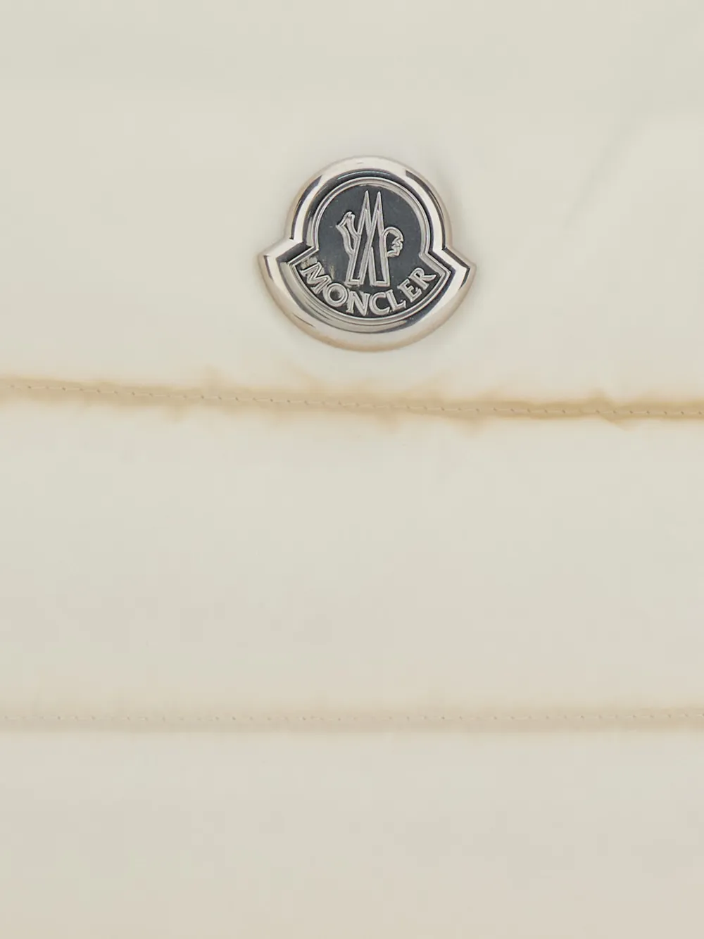 Moncler Caradoc clutch met logopatch Beige