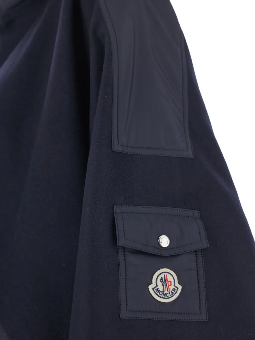 Moncler Front-pocket Hooded Cape - Blue 
