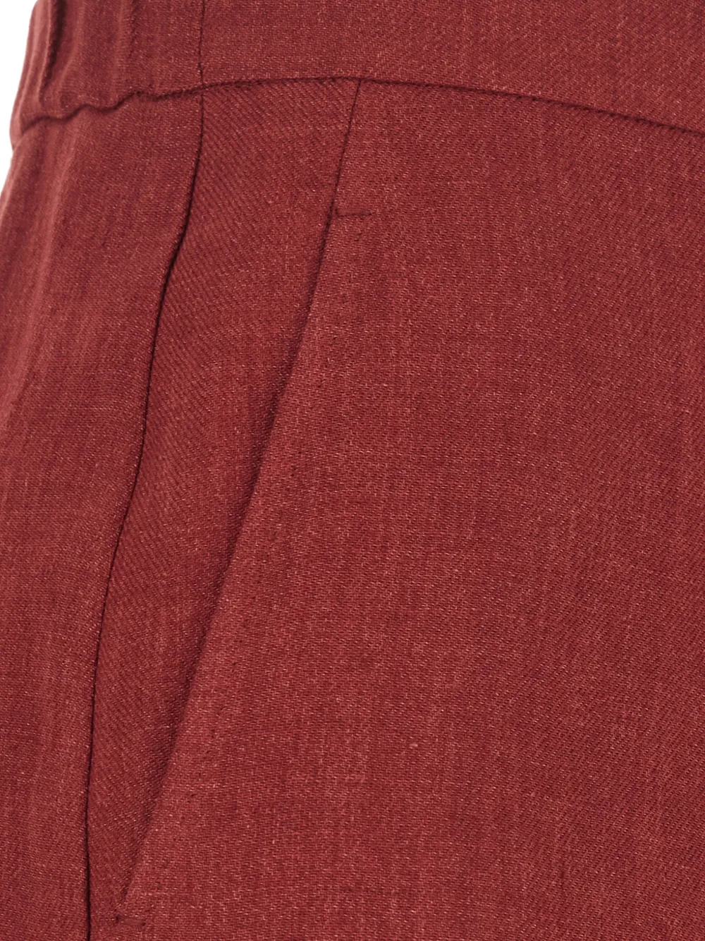Max Mara Linnen palazzo broek met trekkoord Rood
