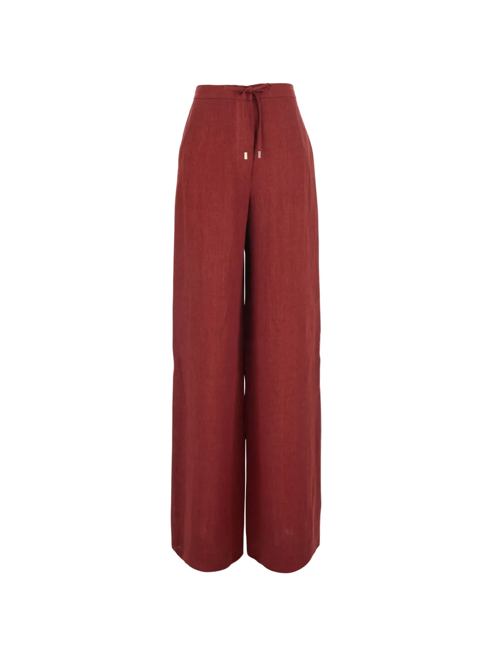 Max Mara drawstring linen palazzo pants - Red