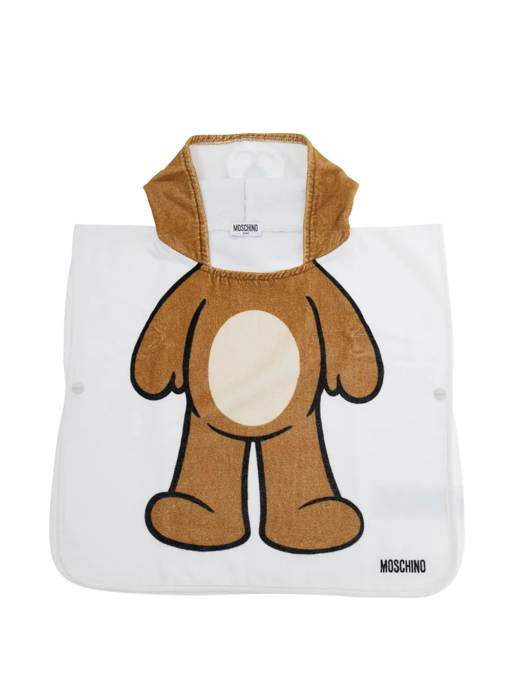 Moschino Kids hooded bear towel - Bianco