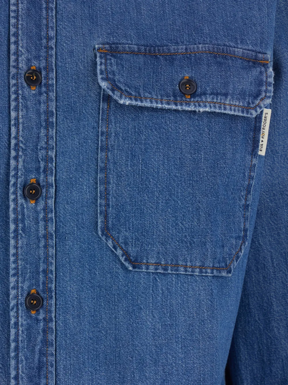  Roy Rogers Xeva Herzigová Buttoned Flap-pocket Shirt - Blue 
