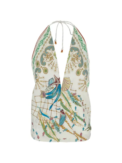 MANTERO 1902 top estampado con cuello halter