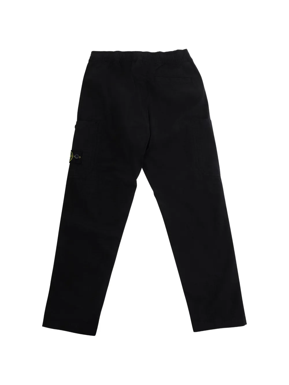 Stone Island Junior Katoenen broek met cargo zakken en logodetail Zwart