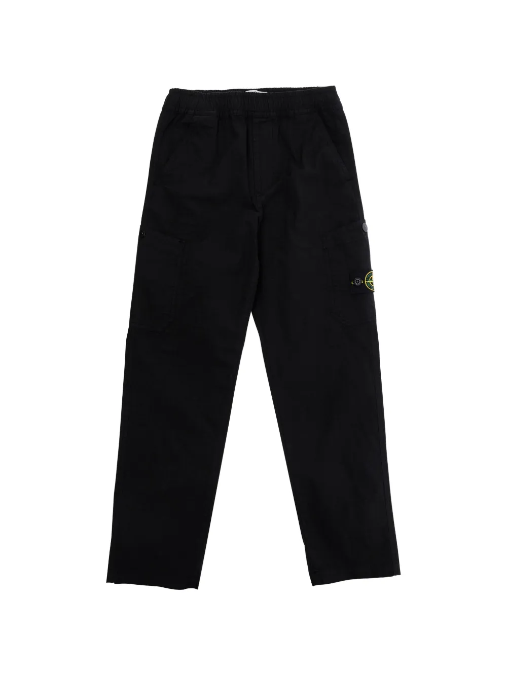 Stone Island Junior logo-detail cargo-pockets cotton trousers - Nero