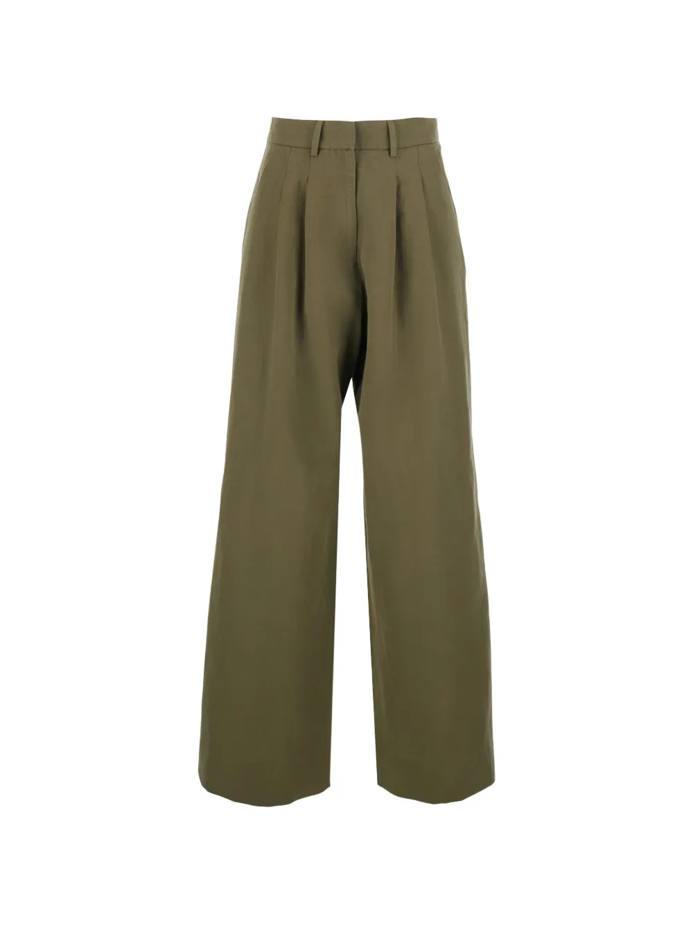 PT Torino pleated wide-leg linen trousers - Verde