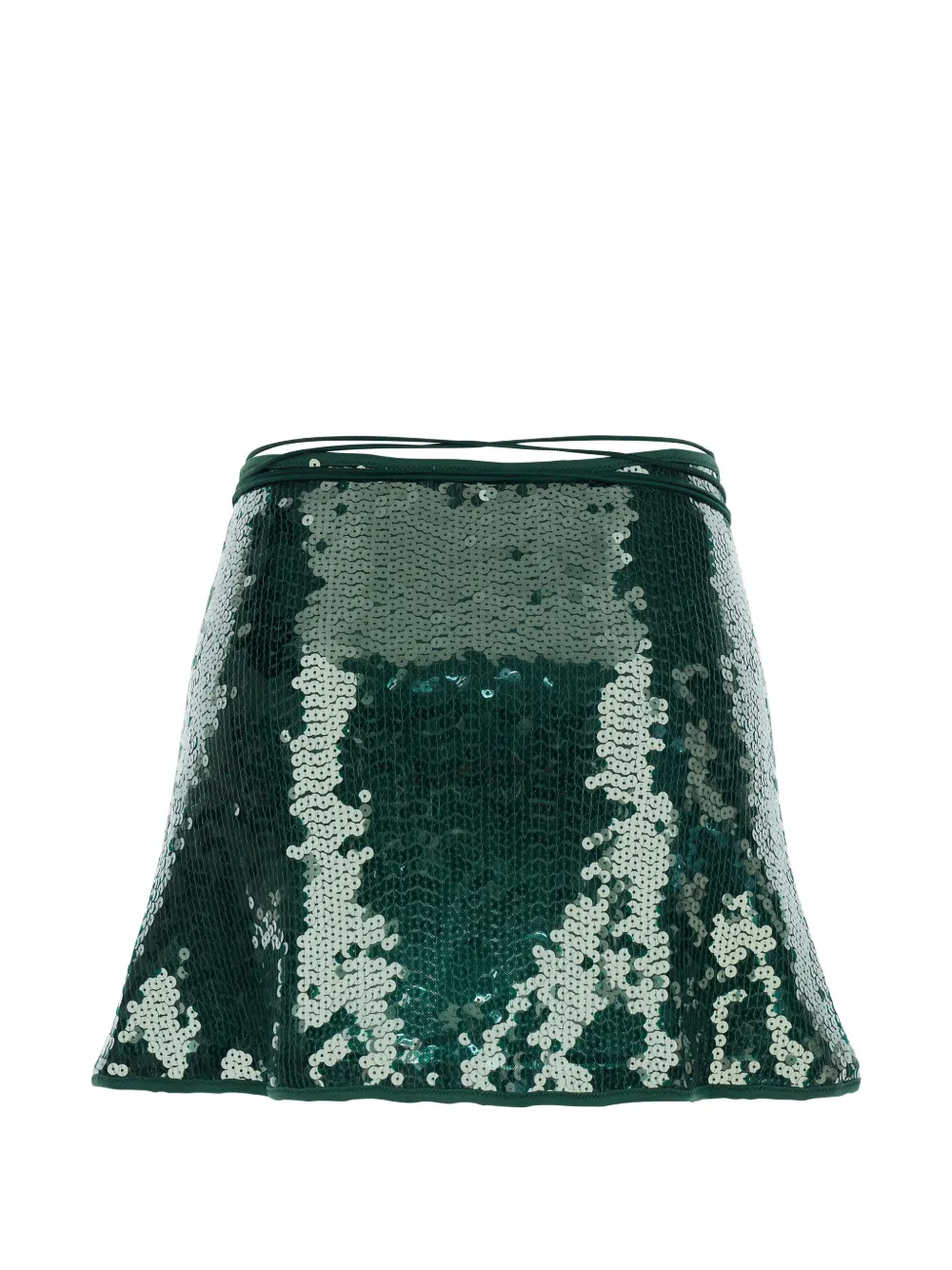  Oséree Sequin-embellishment Tie-detail Mini Skirt - Green 