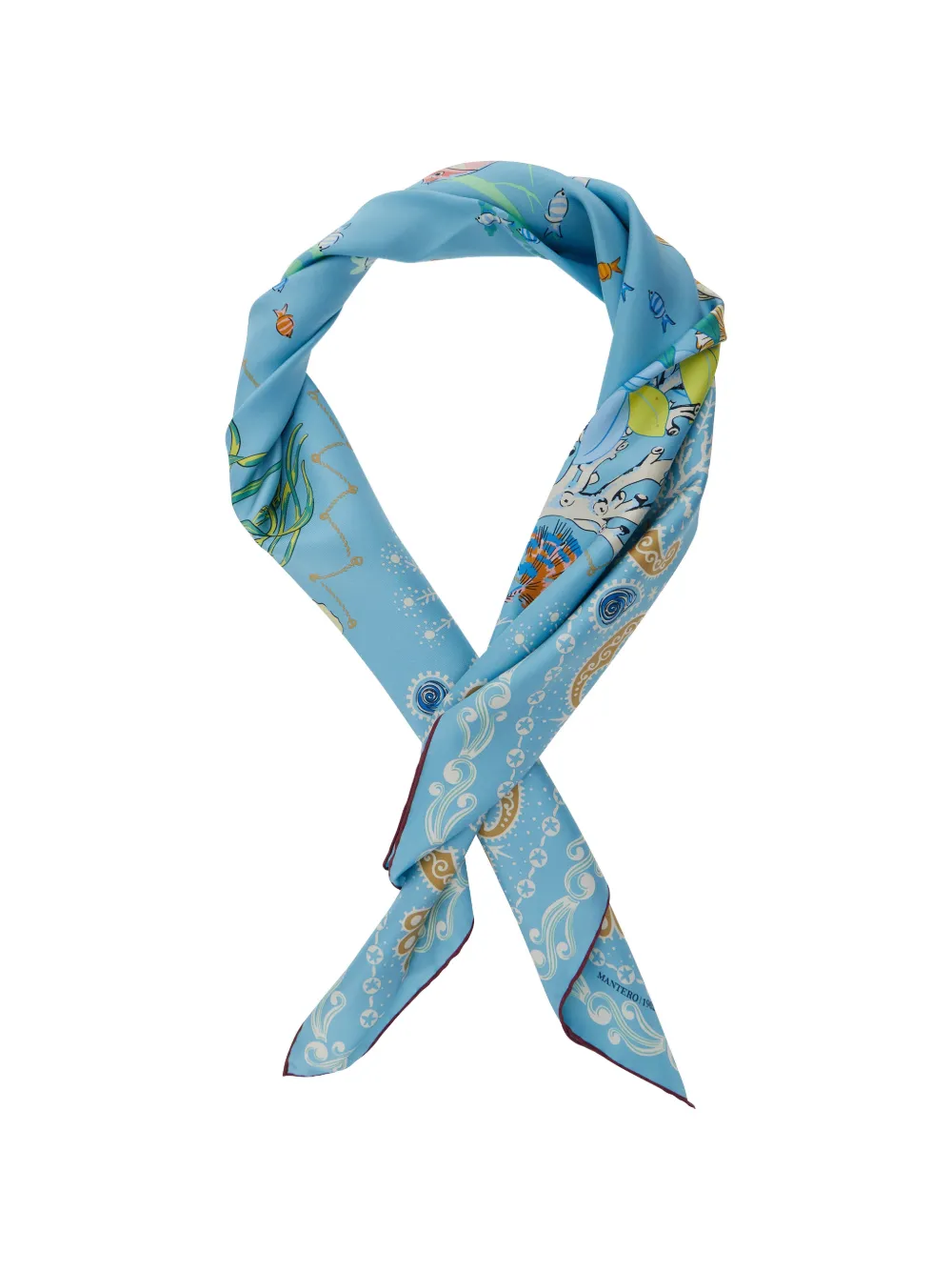 MANTERO 1902 seashell print scarf - Blu