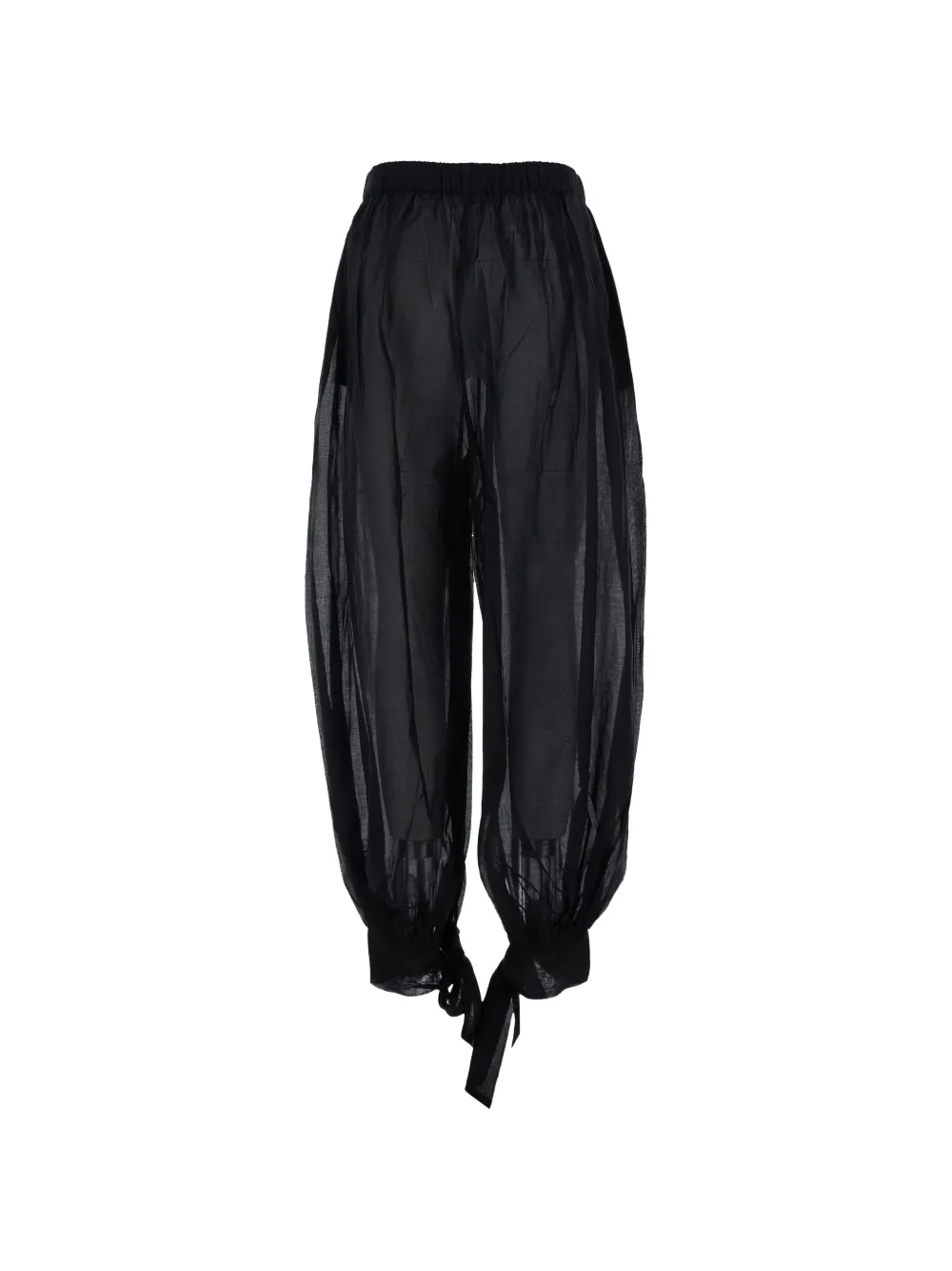 THE ANDAMANE Noor diirzichtige broek met gestrikte afwerking Zwart