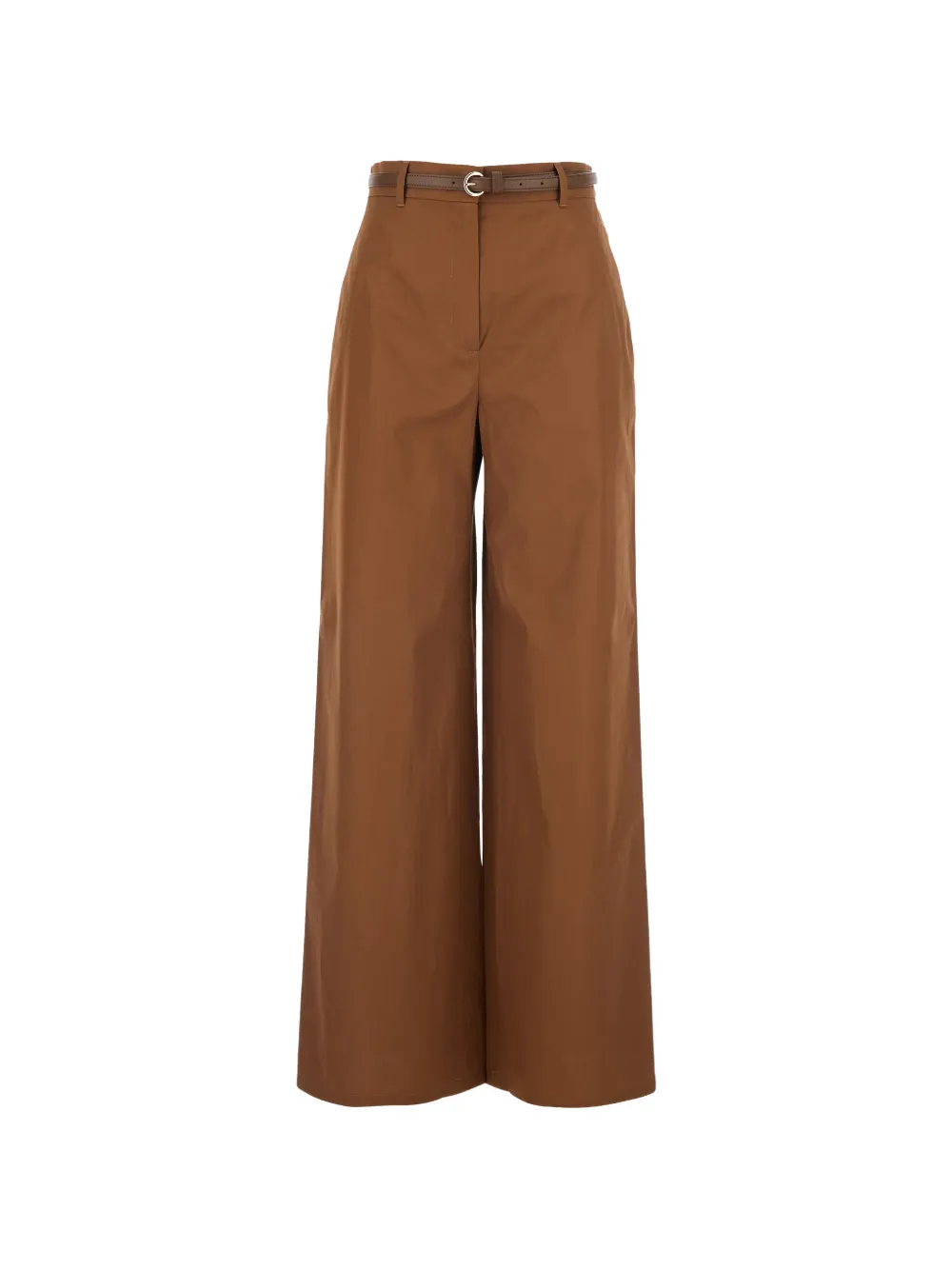Max Mara belted cotton trousers - Marrone