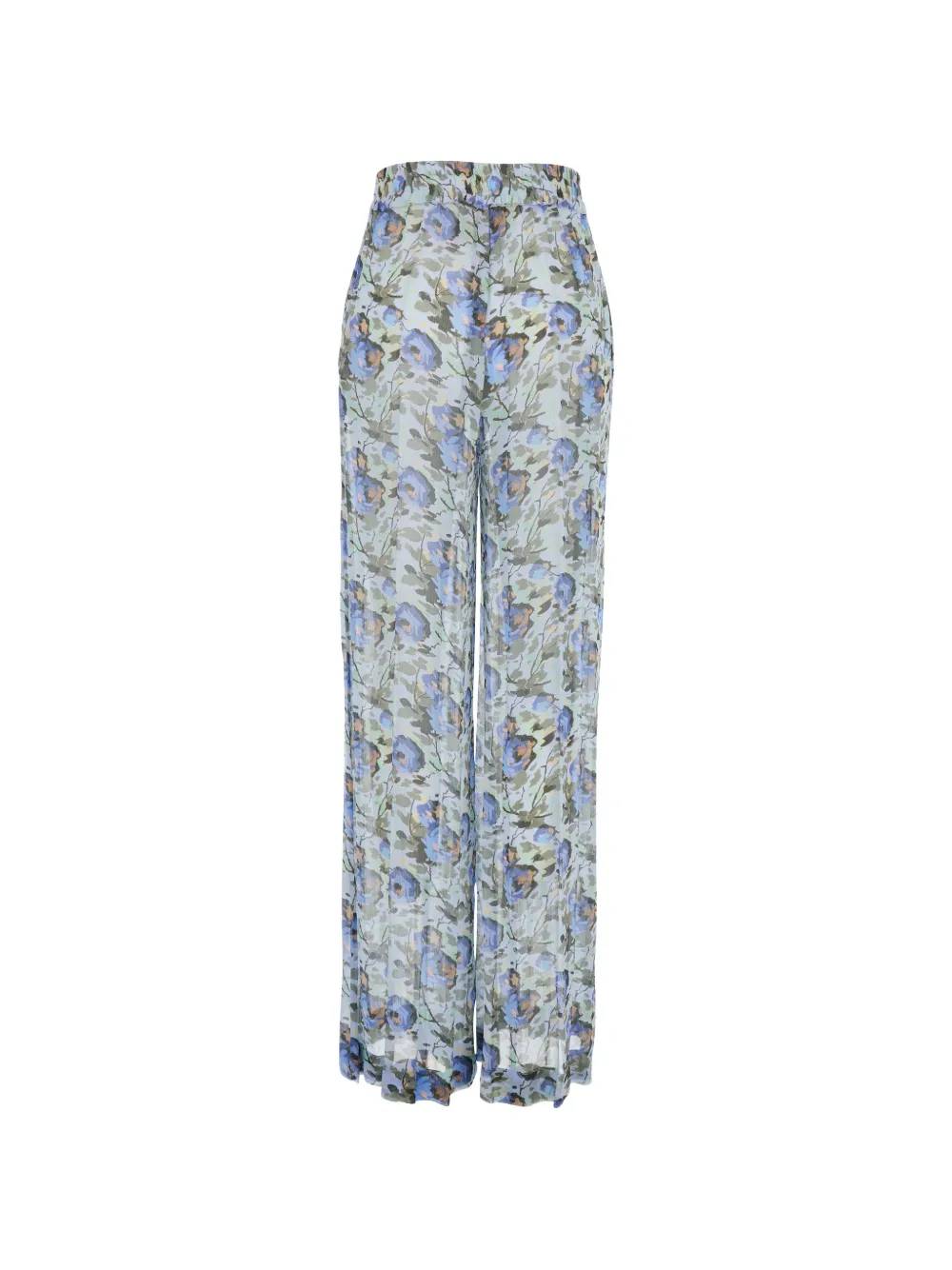  Semicouture Floral-print Palazzo Pants - Blue 