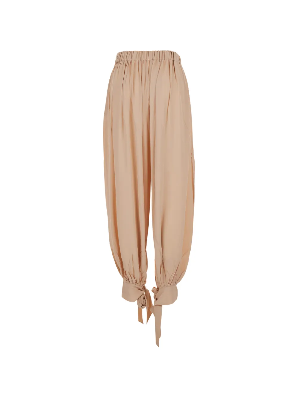 THE ANDAMANE Noor gesmockte broek met striksluiting Beige