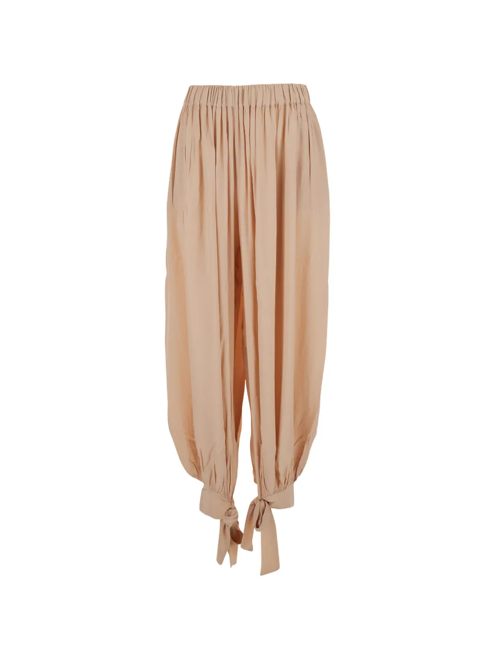 THE ANDAMANE Noor tie-cuff gathered trousers - Nude