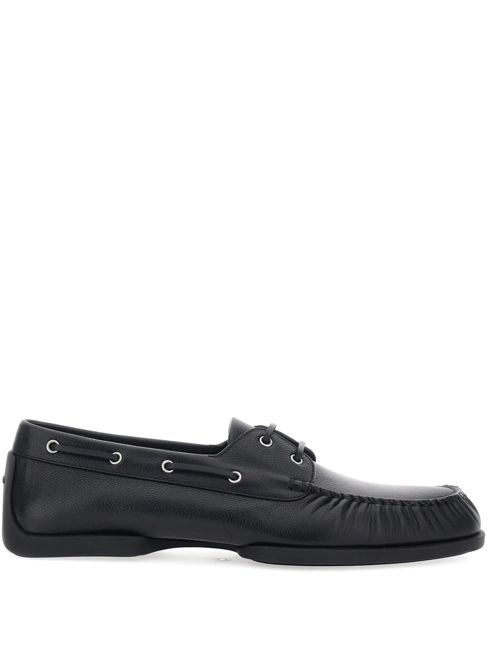 Jil Sander leather boat shoes Zwart