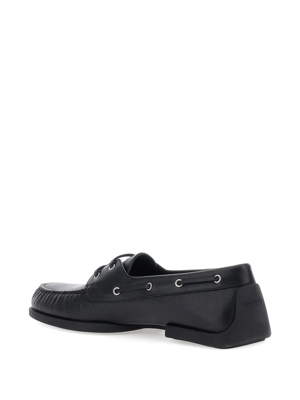 Jil Sander leather boat shoes Zwart