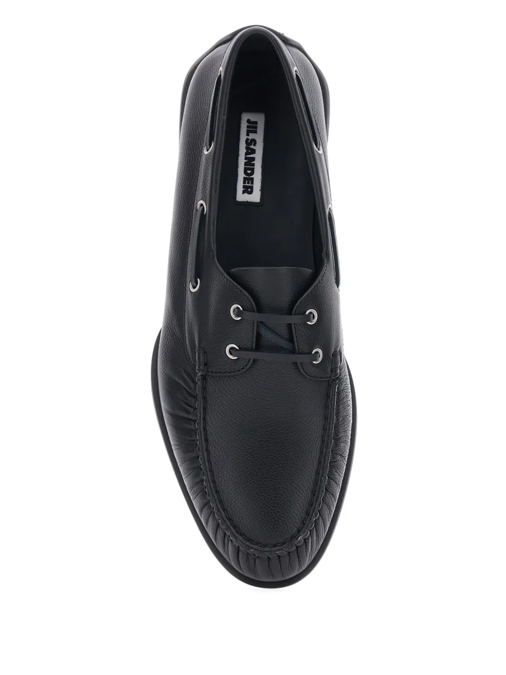 Jil Sander leather boat shoes Zwart