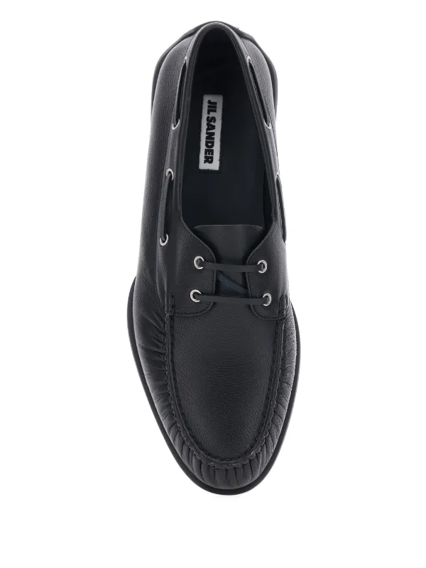 Jil Sander レザーローファー | ブラック | FARFETCH JP