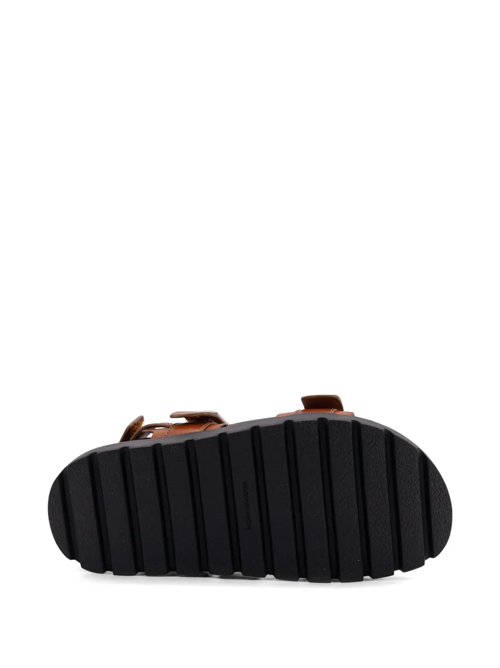 Tory Burch Leren sandalen met logo Bruin