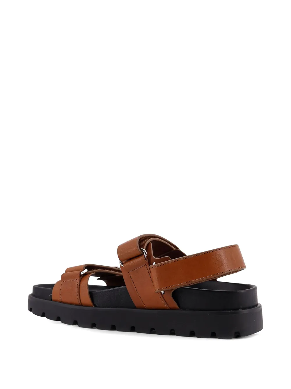 Tory Burch Leren sandalen met logo Bruin