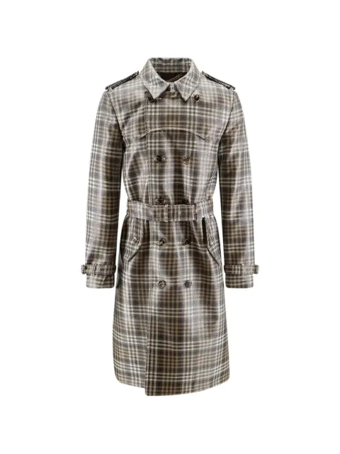 Burberry checked belted coat