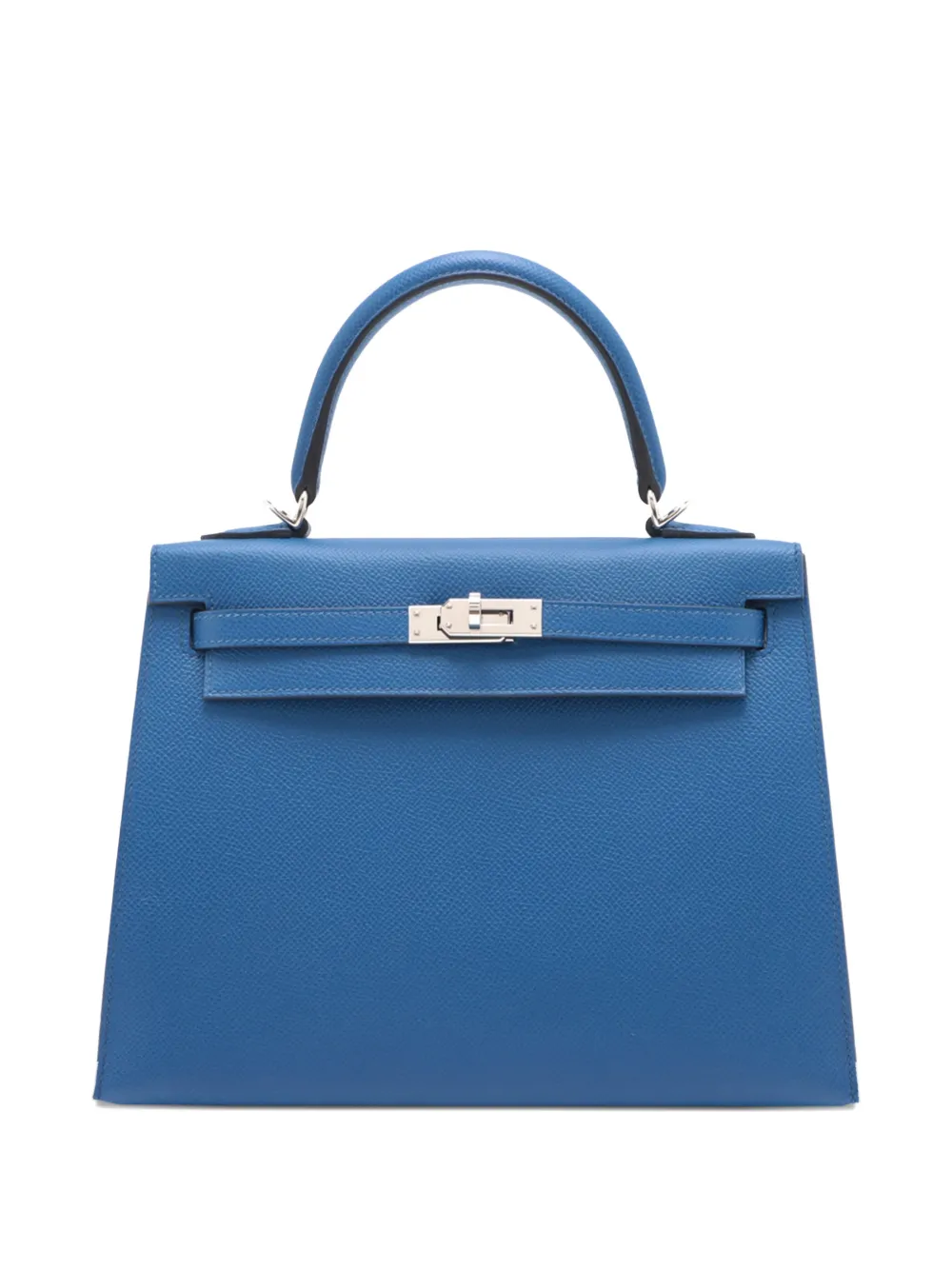 HERMES Pre-owned 2021 Epsom Kelly Ii Sellier 25 Satchel In Blue