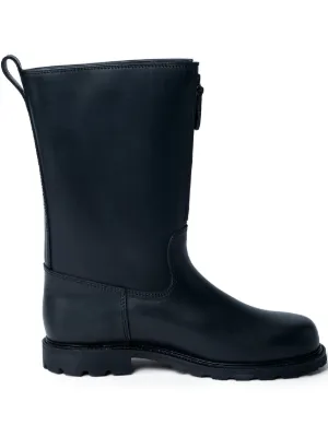 Giorgio Armani Zip Leather Boots | Black | FARFETCH