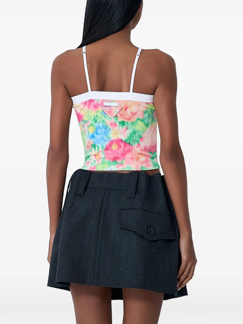  Prada Cropped Floral Top - Green 
