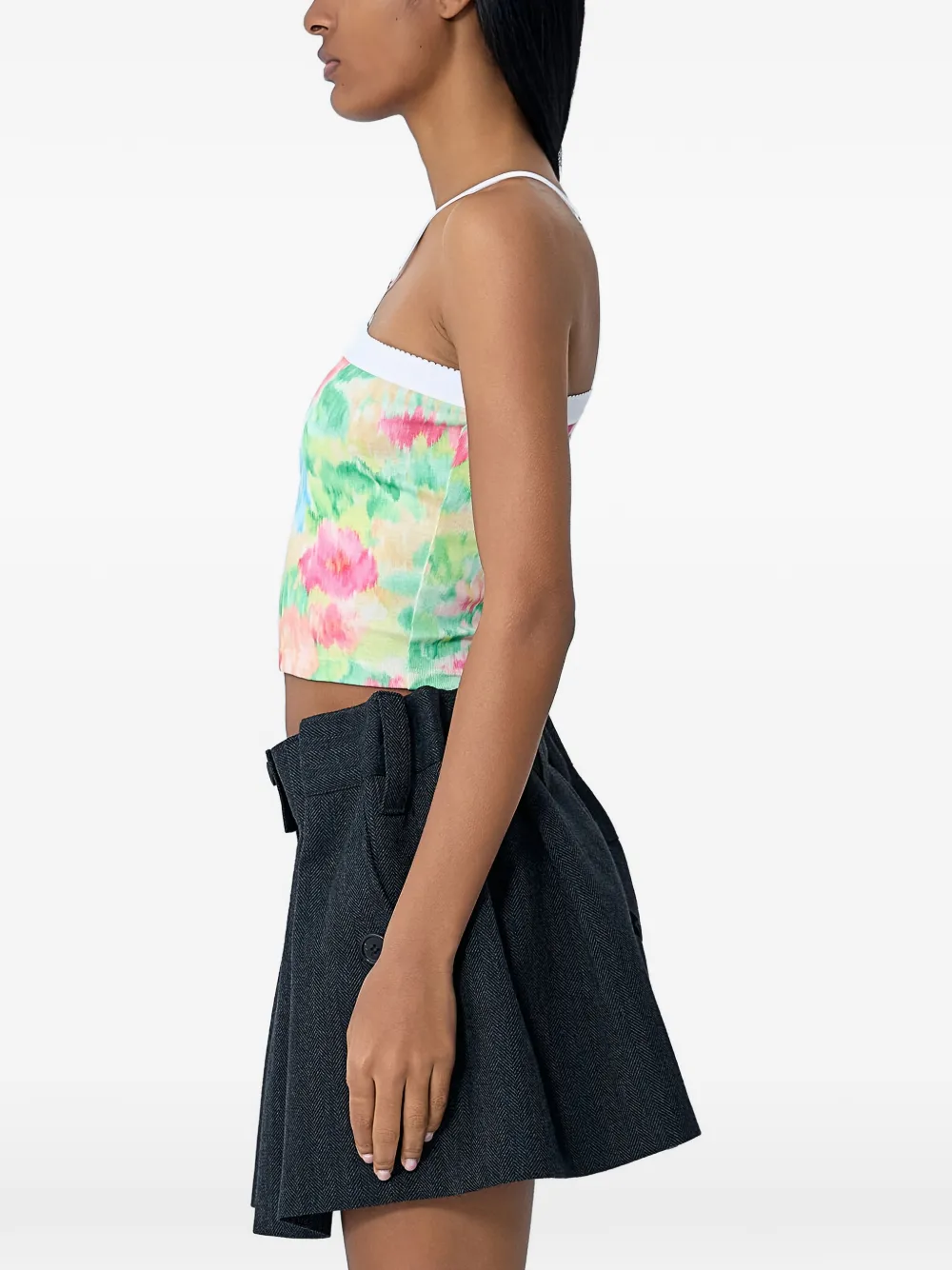  Prada Cropped Floral Top - Green 