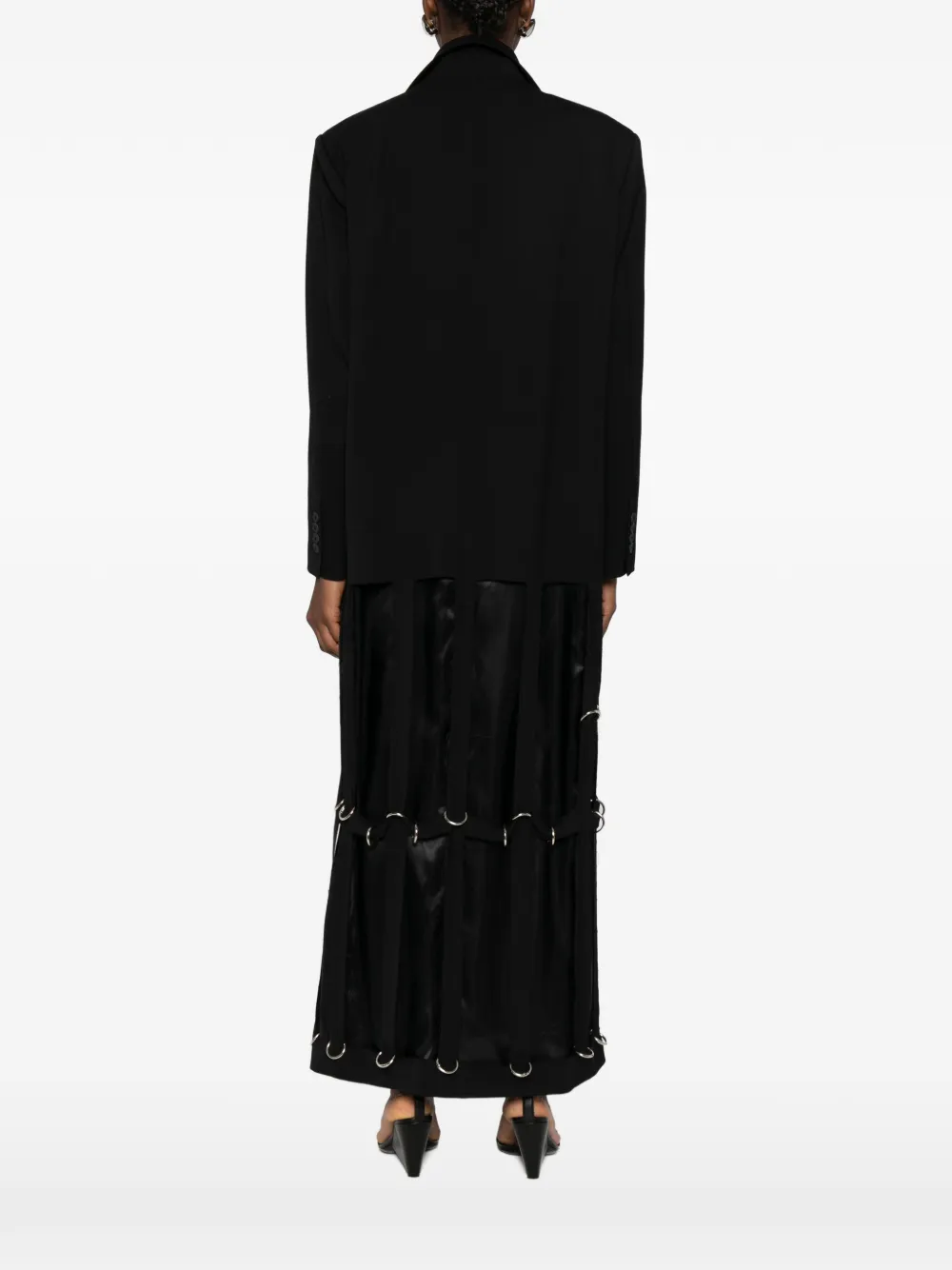 Medeea Rings-details Deconstructed Coat In Black