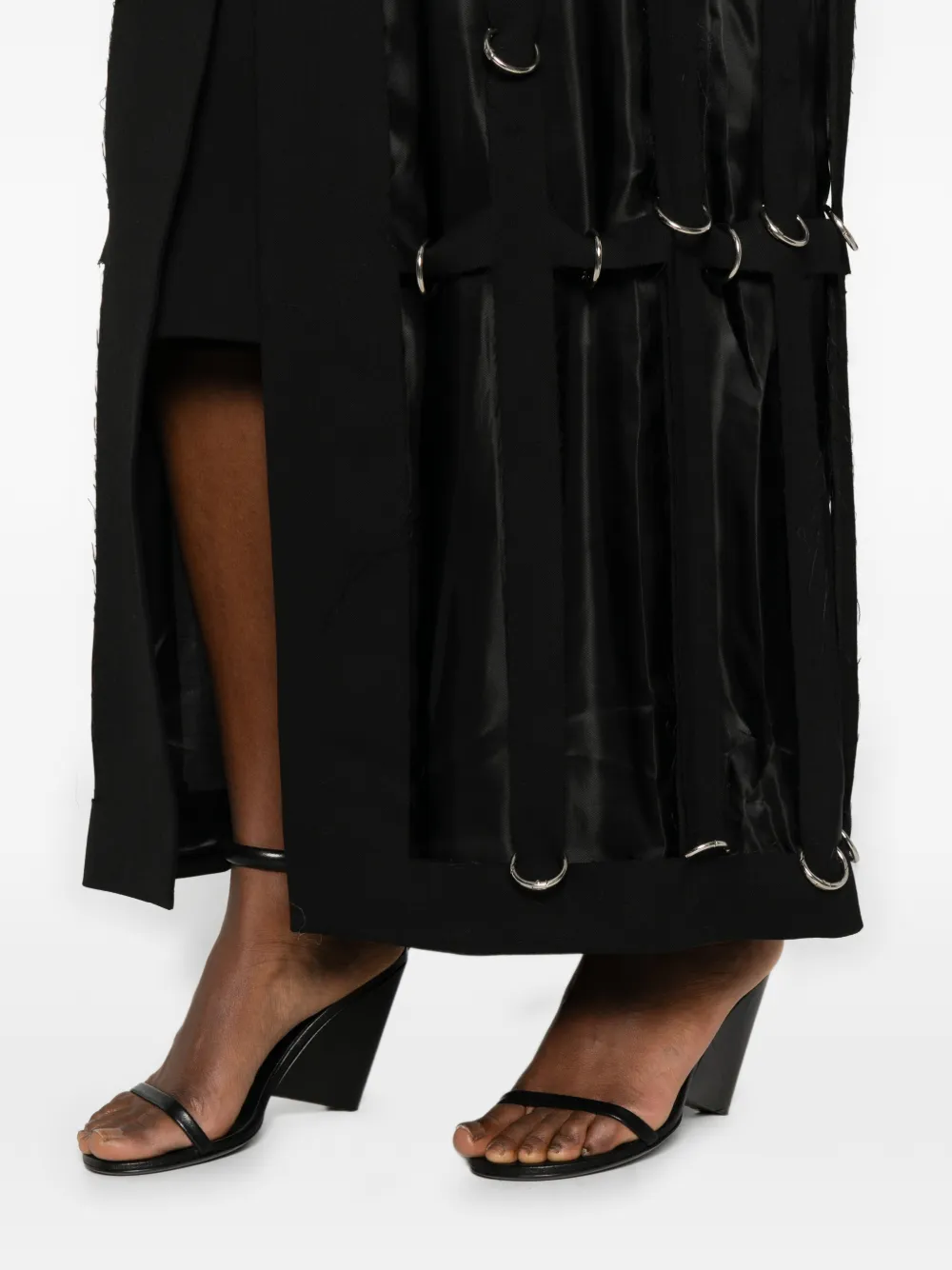 Medeea Rings-details Deconstructed Coat In Black