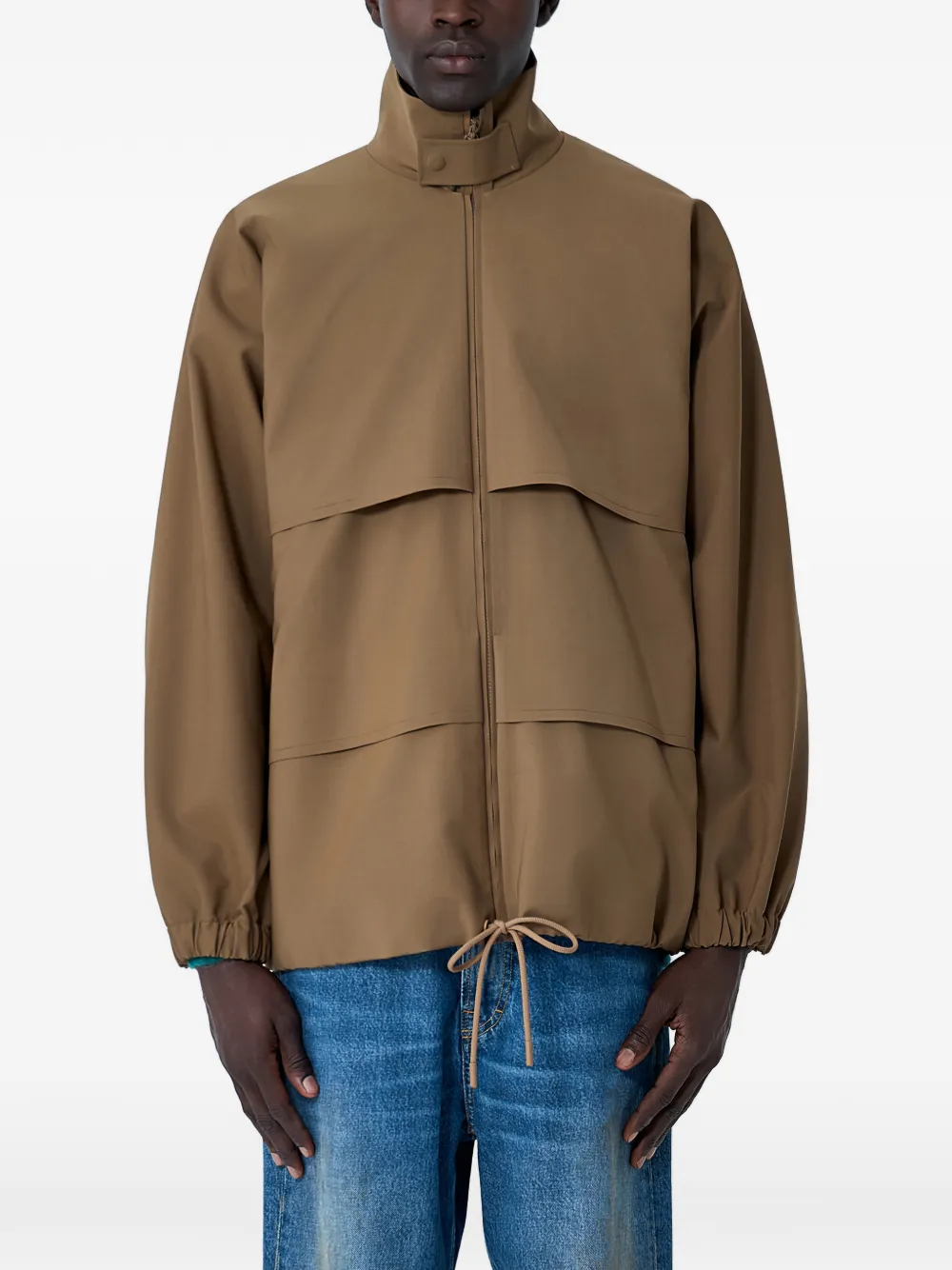 Lacoste stand-collar overlay lightweight jacket - Braun