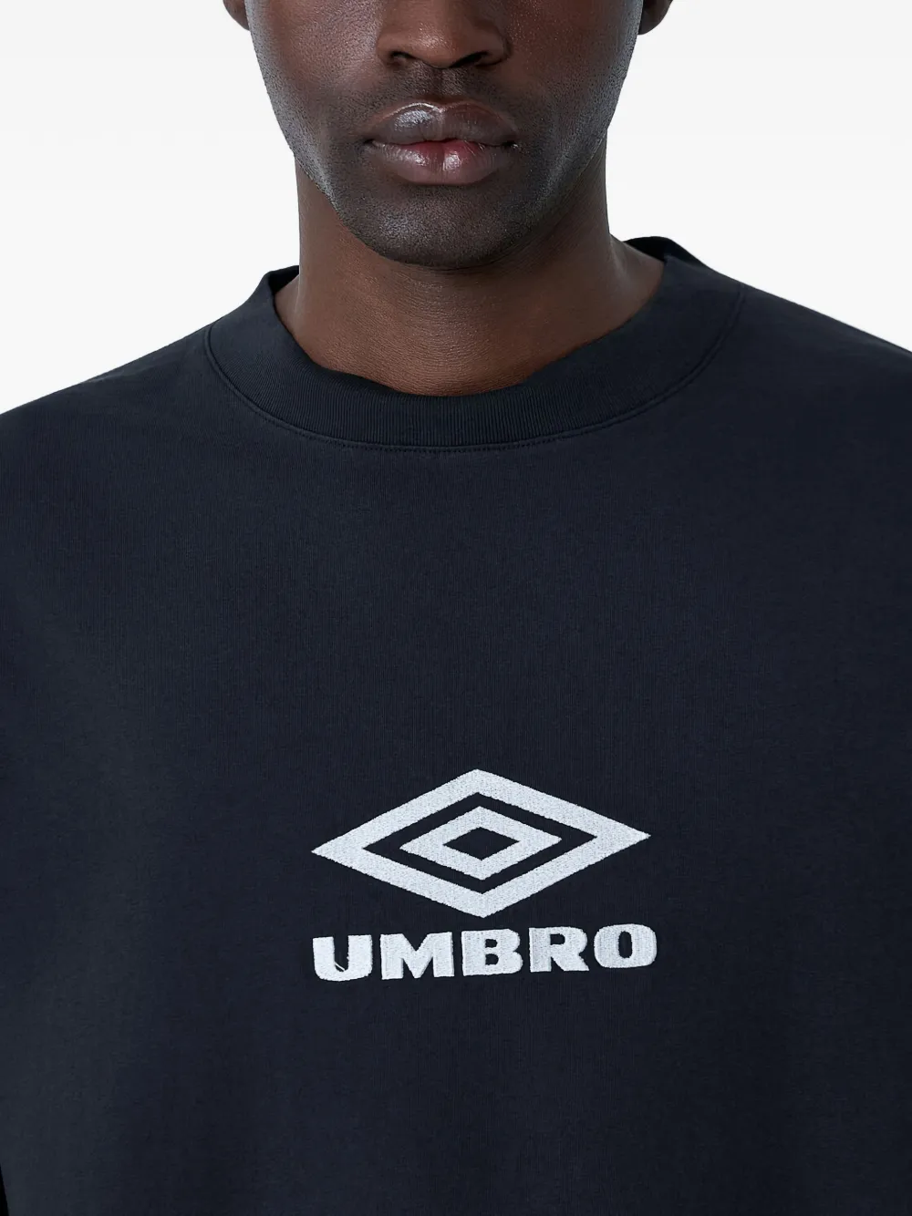 UMBRO T-shirt met logopatroon en lange mouwen Zwart