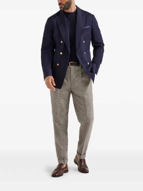 Brunello Cucinelli metal-buttons Twill Blazer | Blue | FARFETCH