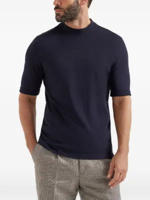 mock-neck cotton jersey T-shirt 4