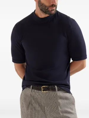 mock-neck cotton jersey T-shirt 6