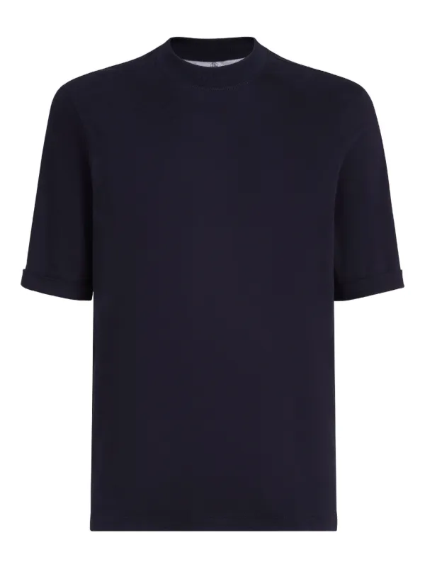 Brunello Cucinelli モックネック Tシャツ | ブルー | FARFETCH JP
