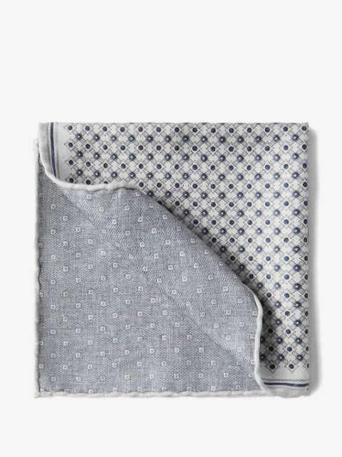 Brunello Cucinelli geometric-pattern silk pocket square scarf